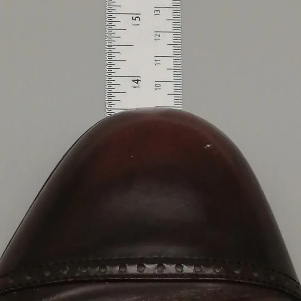 Florsheim Mens Oxford Shoes Brown Leather Lace Up Almond Toe Block Heel 12
